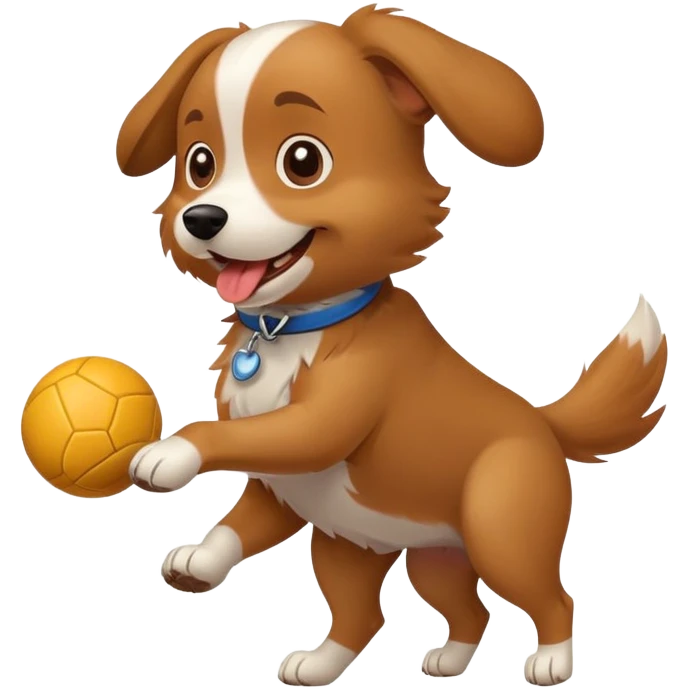 dog fetching a ball emoji