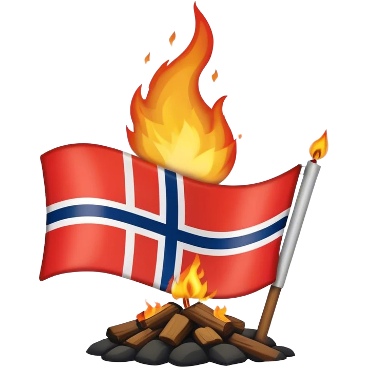 Norwegian flag burning emoji