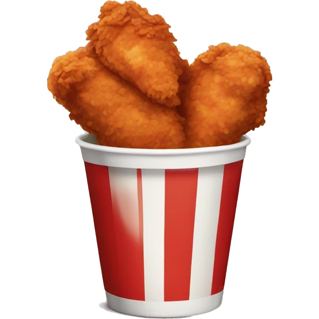 Red and white striped cup of fried chicken emoji