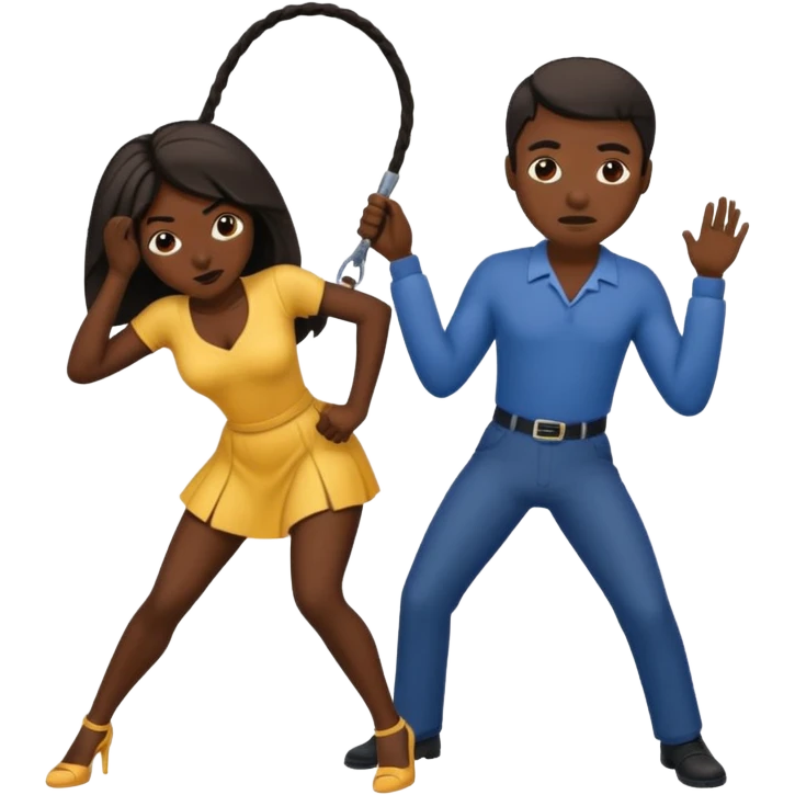 A black female slave, getting bent over and whipped by her black male owner massa  emoji