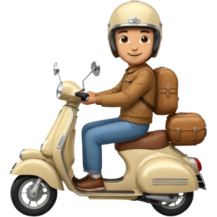 A classic vespa rider with my brothers face. emoji