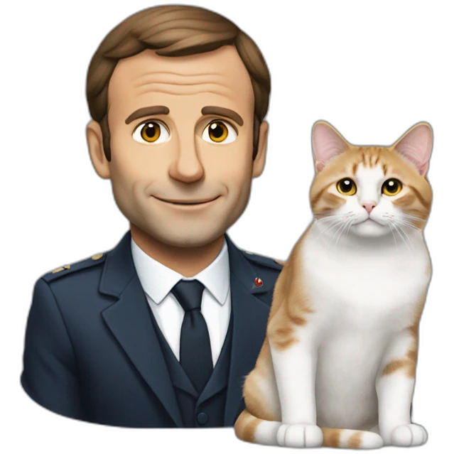 Macron avec un cat emoji