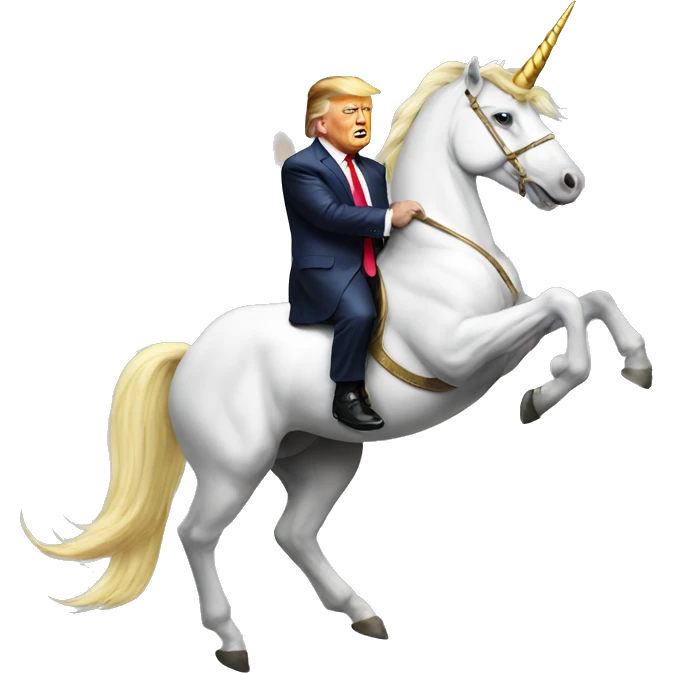 trump on a unicorn emoji