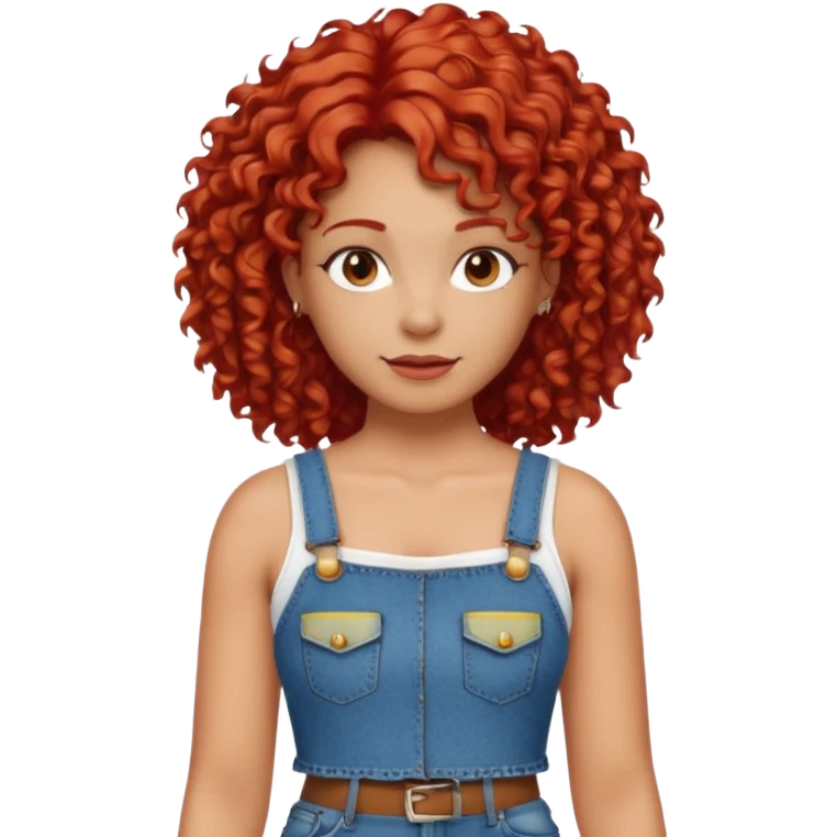 OGER with red curly hair that looks Mexican that is big and fat wearing jeans and a crop top emoji