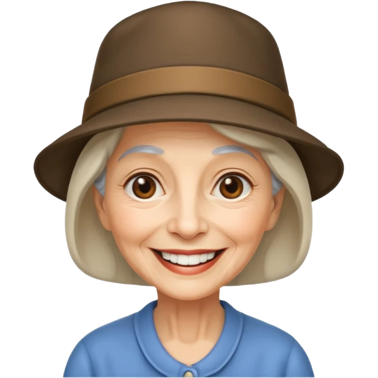 elderly woman with hat emoji