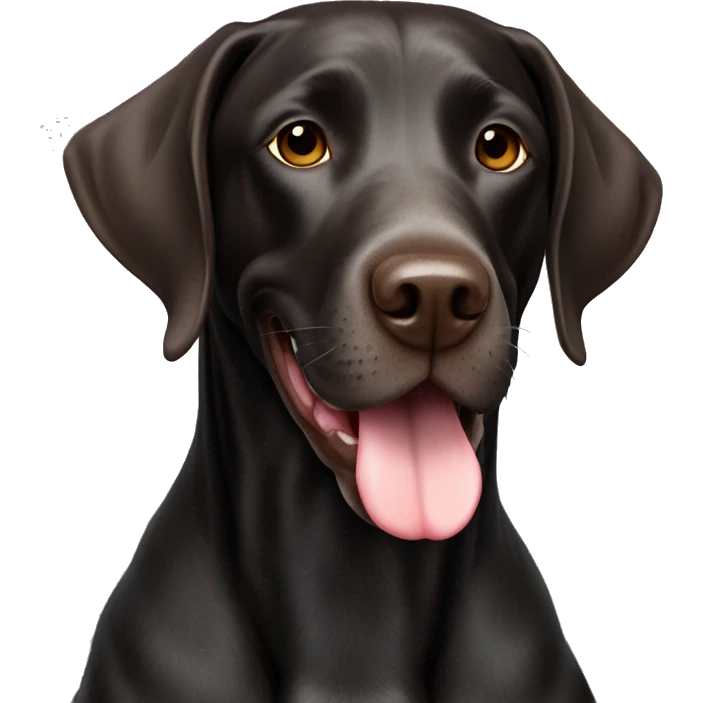Black German shorthair pointer smiling emoji