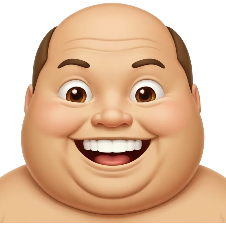 Fat guy really hungry and salivating emoji