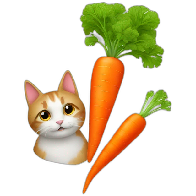 Carrot and a cat emoji