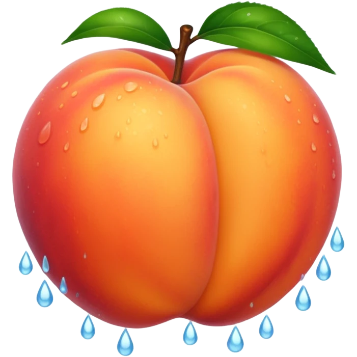 Wet peach emoji