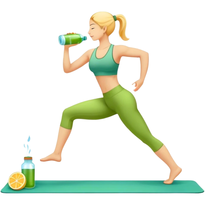 Genera un conjunto de emojis personalizados para una aplicación llamada FitLife Tracker, enfocada en el monitoreo del progreso físico y la gestión de rutinas de ejercicio. Los emojis deben ser modernos, vibrantes y con un estilo minimalista pero expresivo. Incluye los siguientes conceptos: pesas, cinta de correr, flexión de bíceps, comida saludable, medalla de logro, hidratación (botella de agua), cronómetro, gráfico de progreso, yoga, y un ícono de check verde indicando meta cumplida. Los colores deben ser energéticos y motivacionales, con un diseño optimizado para aplicaciones móviles. emoji