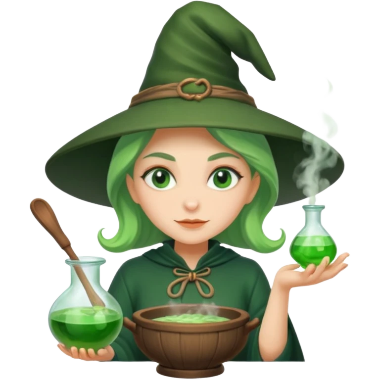 green witch cooking potion emoji