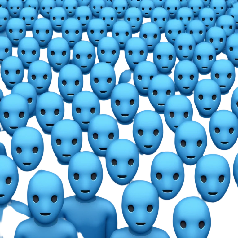 create an emoji for a group of actors with no face, all blue like in the ios emoji. a crowd.  emoji