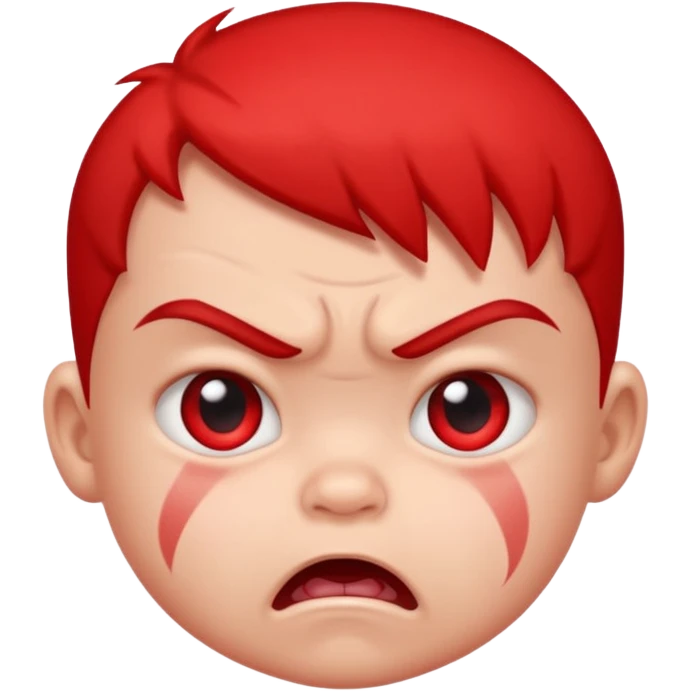 a baby red angry face  emoji