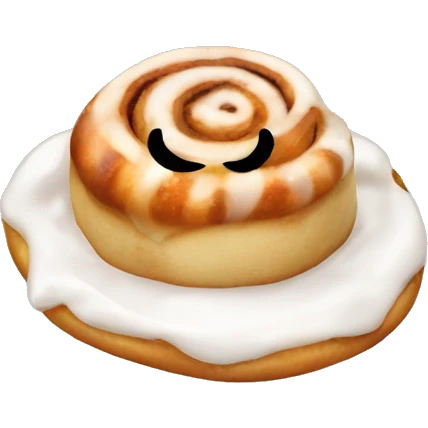 Cinnamon roll with topping emoji