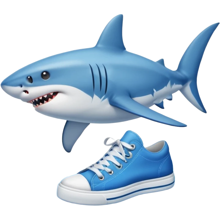 Put the shoes on the fins of the shark emoji