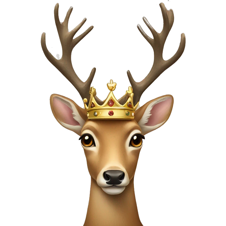 Deer wearing a crown emoji