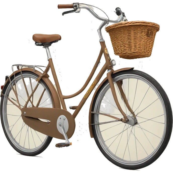 peugeot vintage light brown bike with front basket  emoji