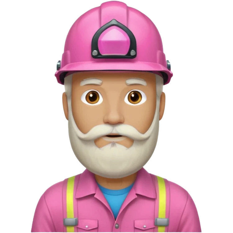 pink helmet old, long white beard emoji