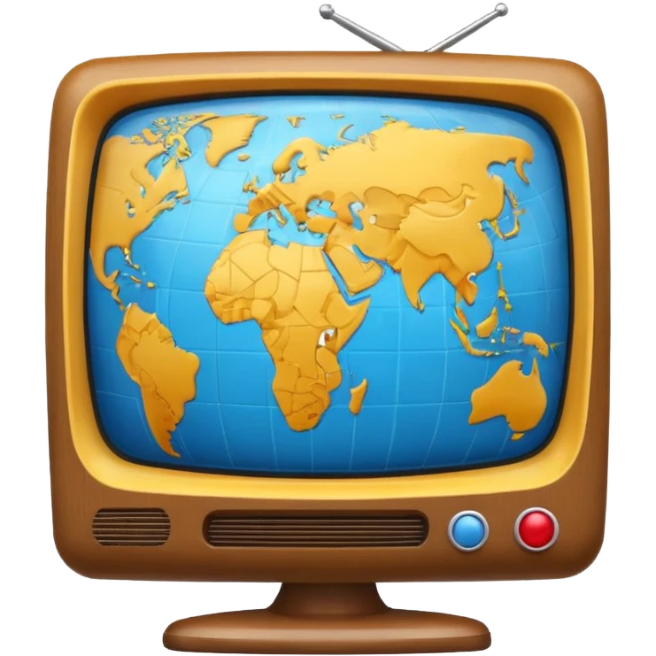 Tv with an globe in emoji style emoji