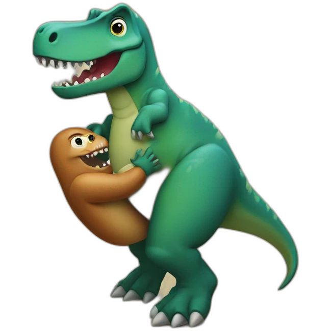 tyrannosaurus rex hug emoji