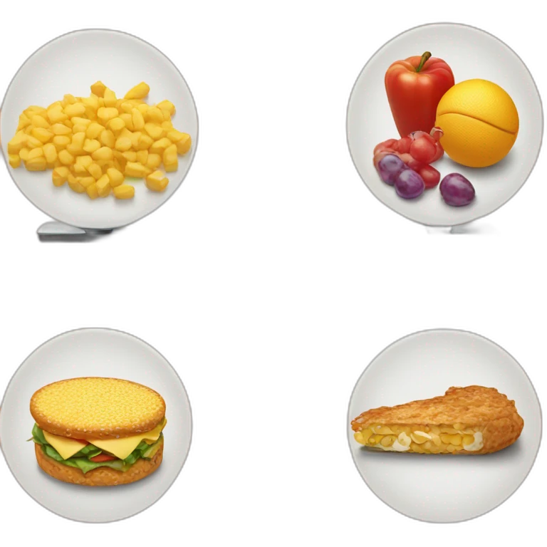 a scale with food on one side and a sport on the other emoji