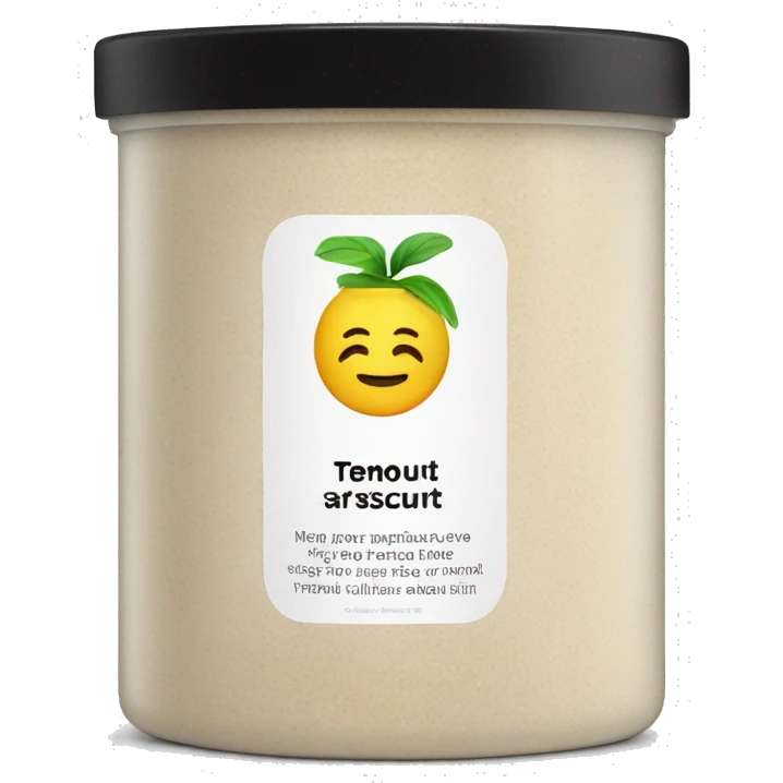body scrub pot with label emoji