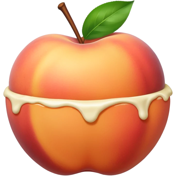 White chocolate dipped peach emoji