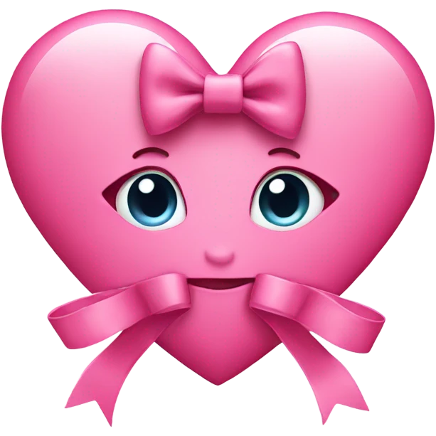Pink heart wearing bow emoji