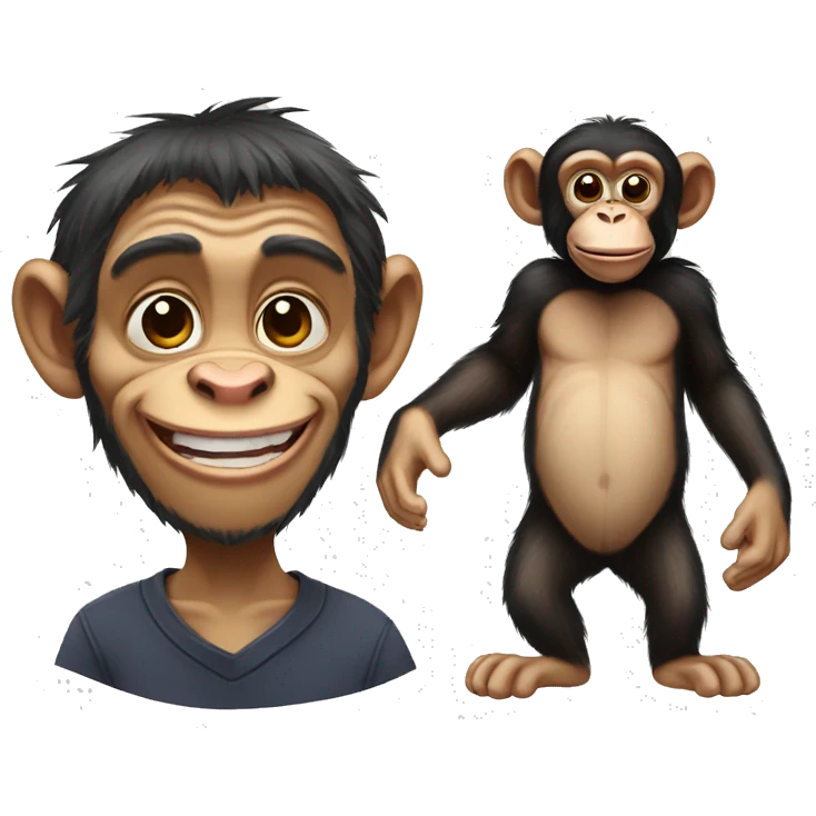 Chimpanzee and mouse emoji