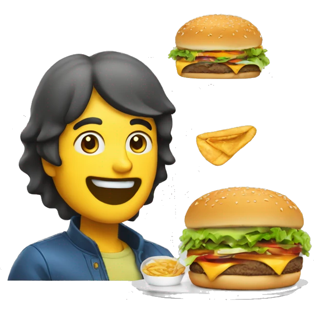 Khaby lame qui mange un burger  emoji