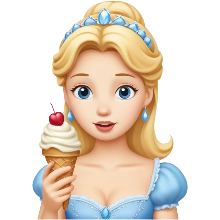 Cinderella eating icecream emoji