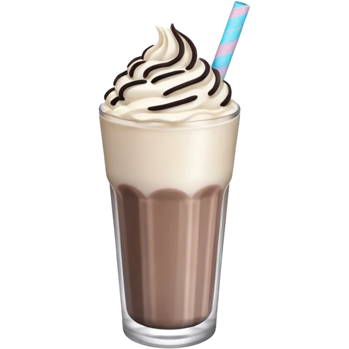 Oreo milkshake emoji, soft shading, rounded shape, pastel style emoji