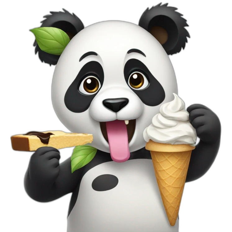 Panda eating ice cream emoji