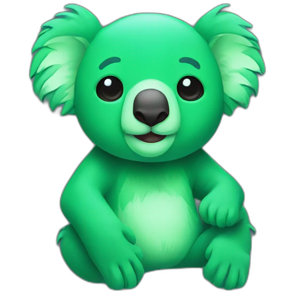 Neon sign of green koala emoji