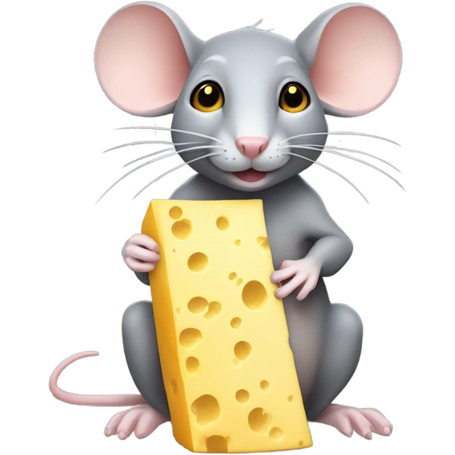 Rat holding cheese emoji