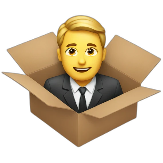 business man in box emoji