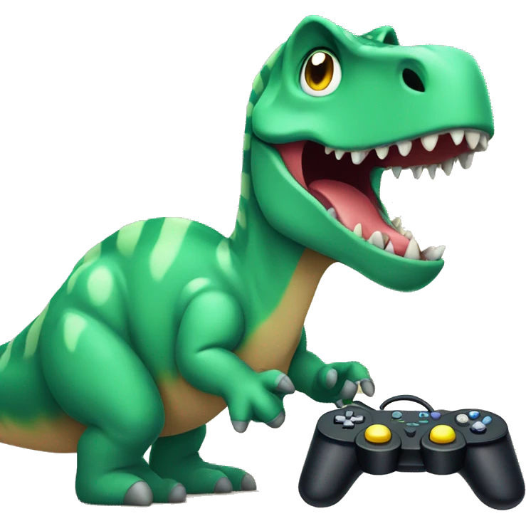 Dinosaur playing video games  emoji