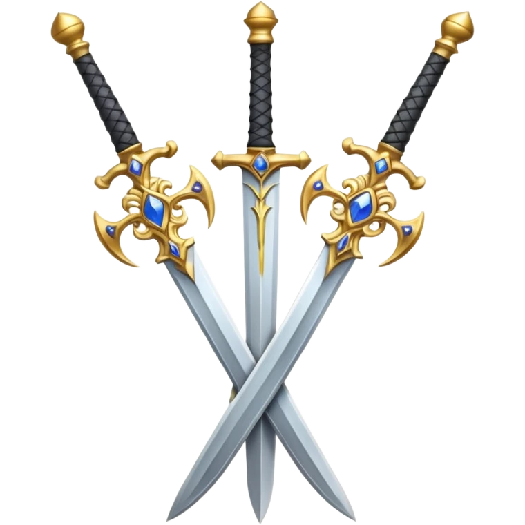 Fully golden two royal swords crossed emoji