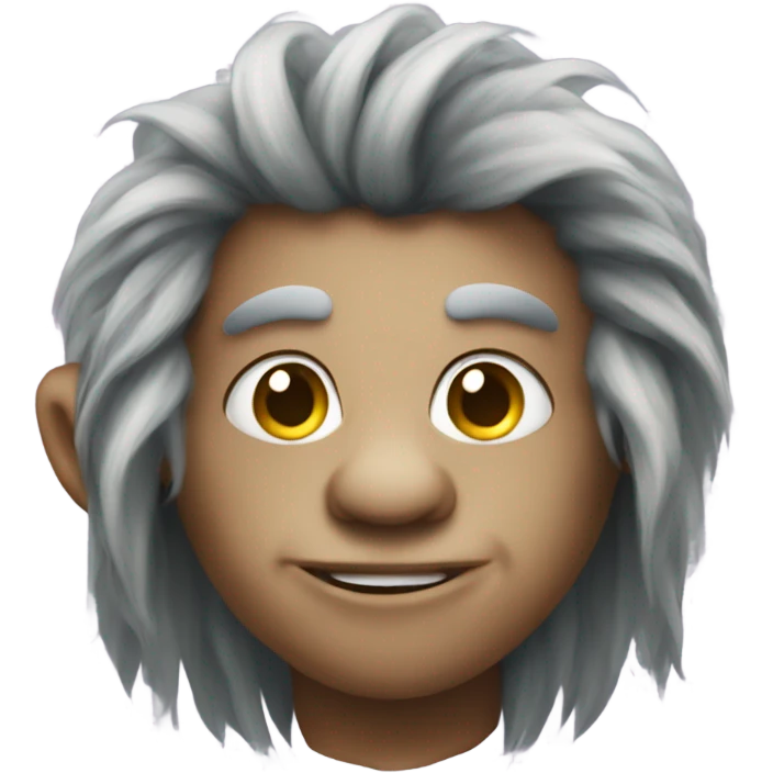 Troll with a long nappy hair emoji