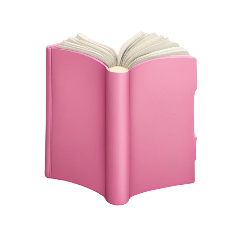 um livro cor de rosa emoji
