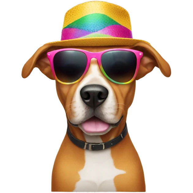 Dog with hat and sunglasses emoji
