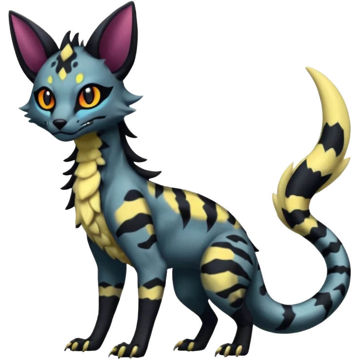 Gothic edgy dark Salandit-Umbreon-Genet-Noivern-Noibat-Serval-Hybrid (Full body) emoji