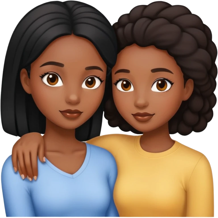A pretty black girl with her pretty bestie emoji