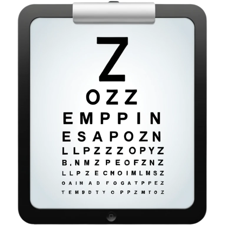 eye chart with a highlighted letter emoji