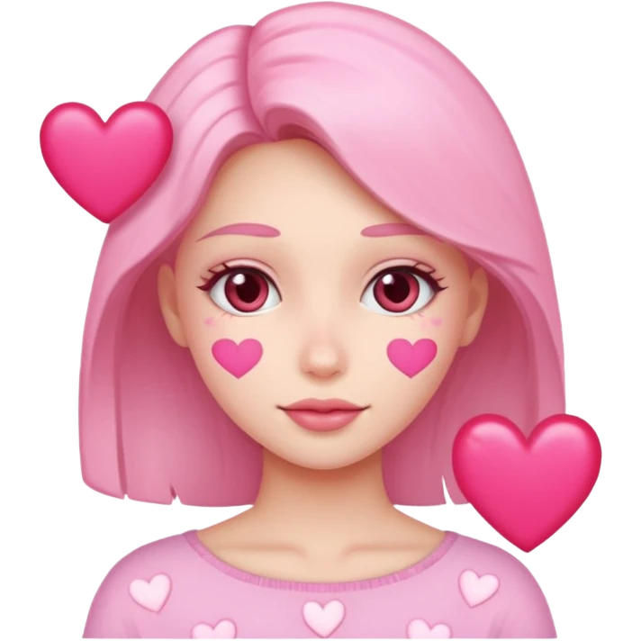 mujer con corazones rosas emoji