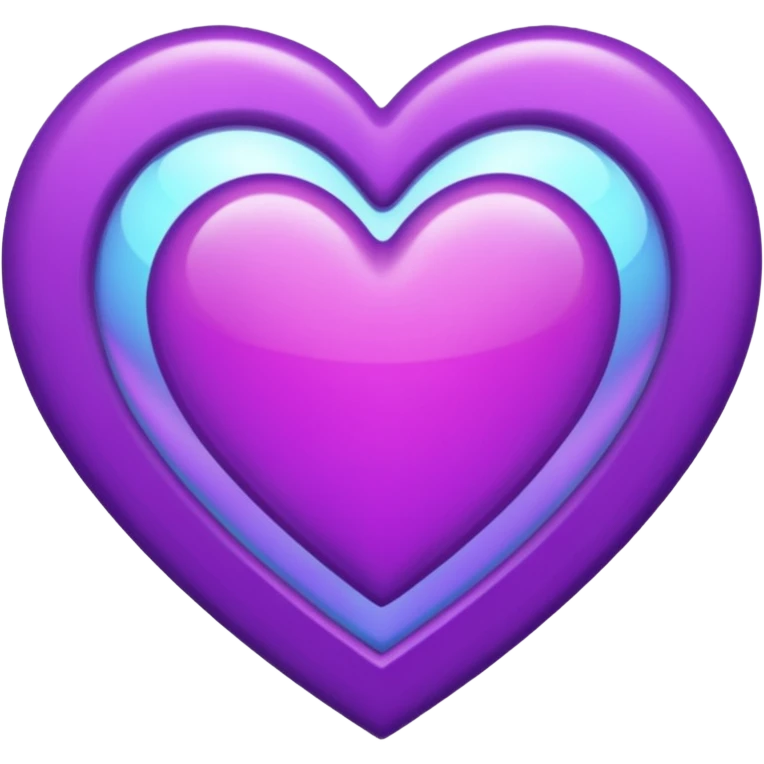 extra saturated purple heart with a holographic border emoji
