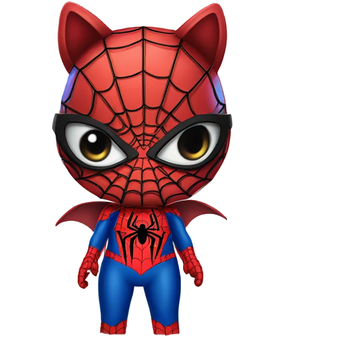 Hello kitty dressed up as spider man emoji