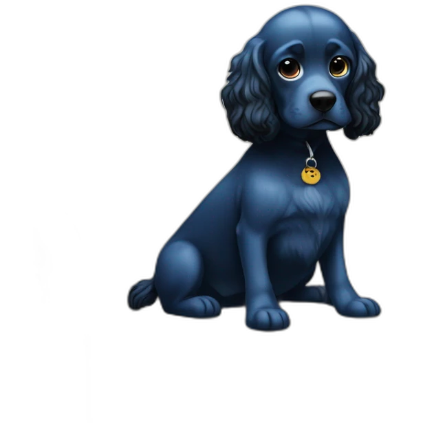 blue-hair-with-black-cocker-sit-on-couch emoji