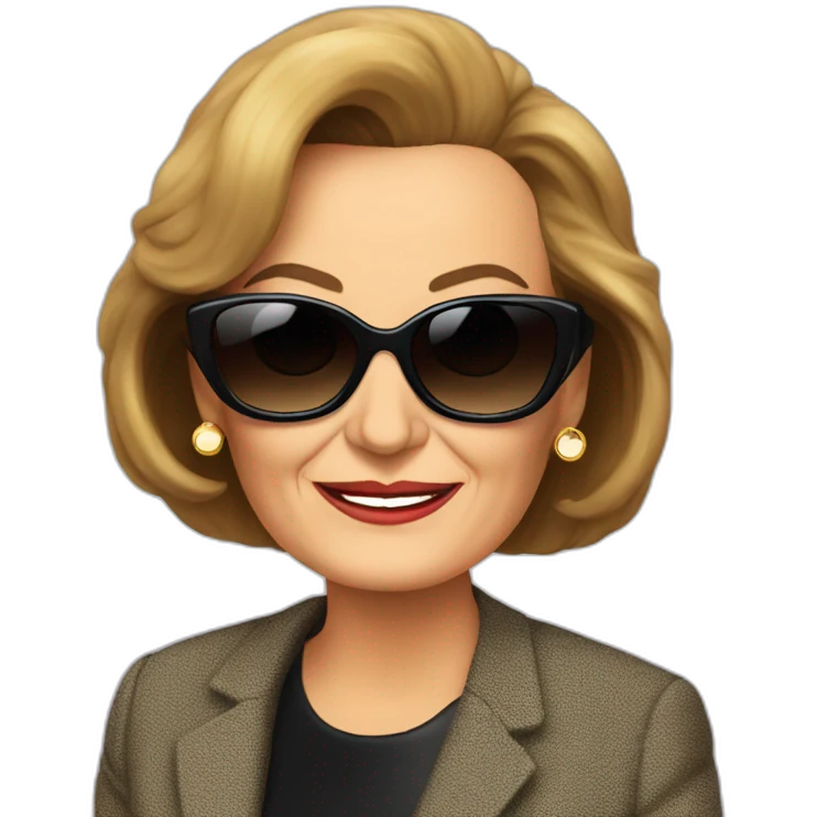 Bernadette Chirac with sunglass emoji