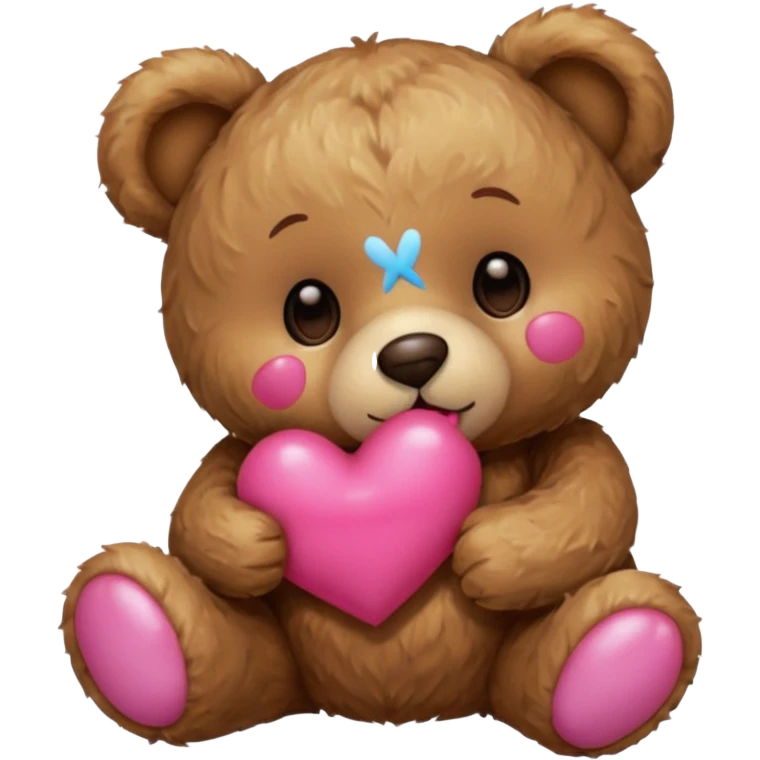 teddy bear giving a kiss emoji